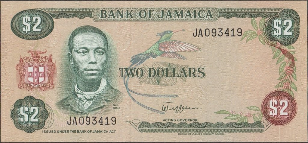 Jamaica 2 dollars ND(1982-1986) UNC p.65a (# 90), Verzenden, Midden-Amerika, Los biljet