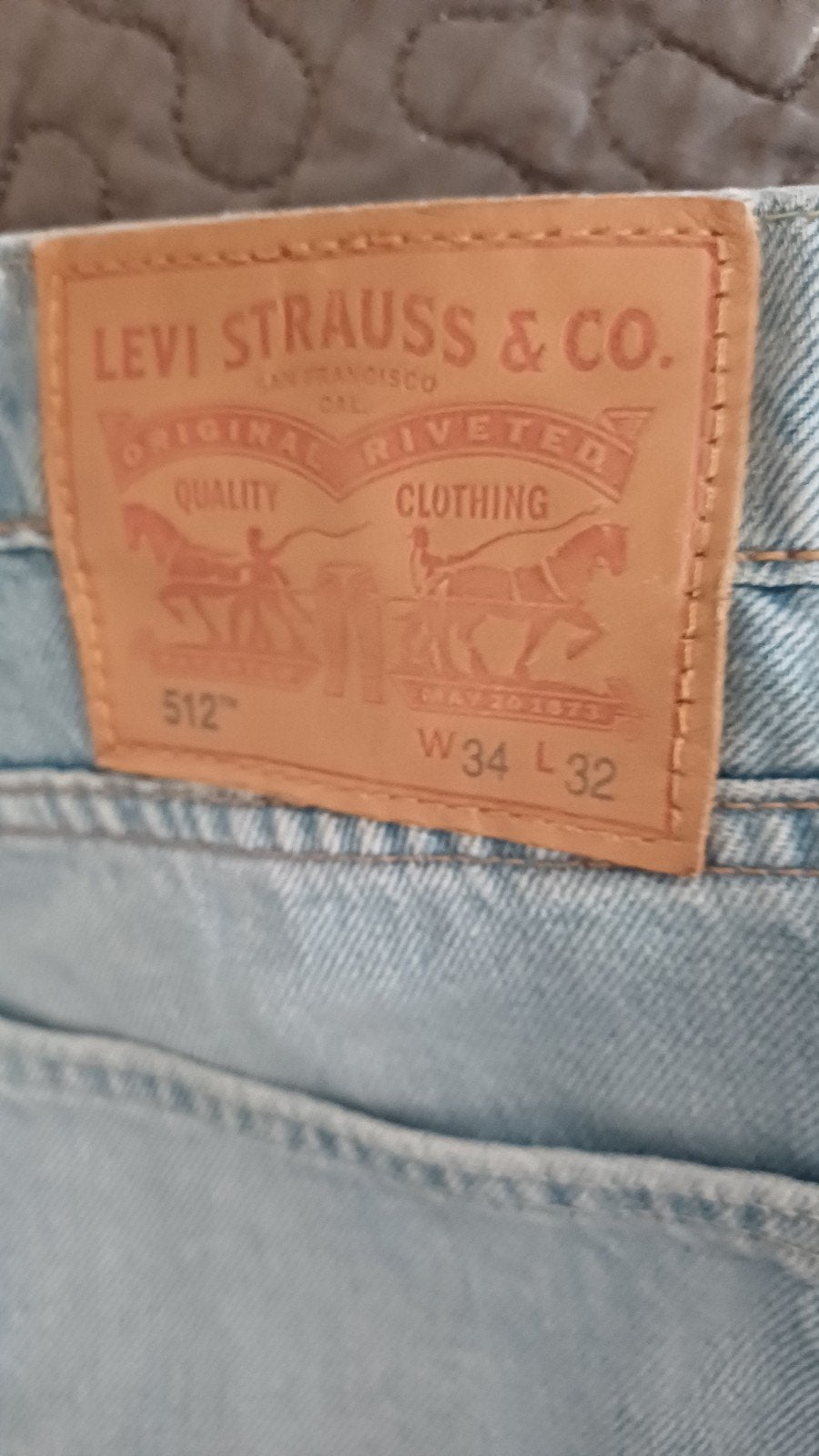 Levi's 512 Slim Taper Jeans W34 L32 - Lichtblauw, Levi's, Blauw, Ophalen of Verzenden, W33 - W34 (confectie 48/50)