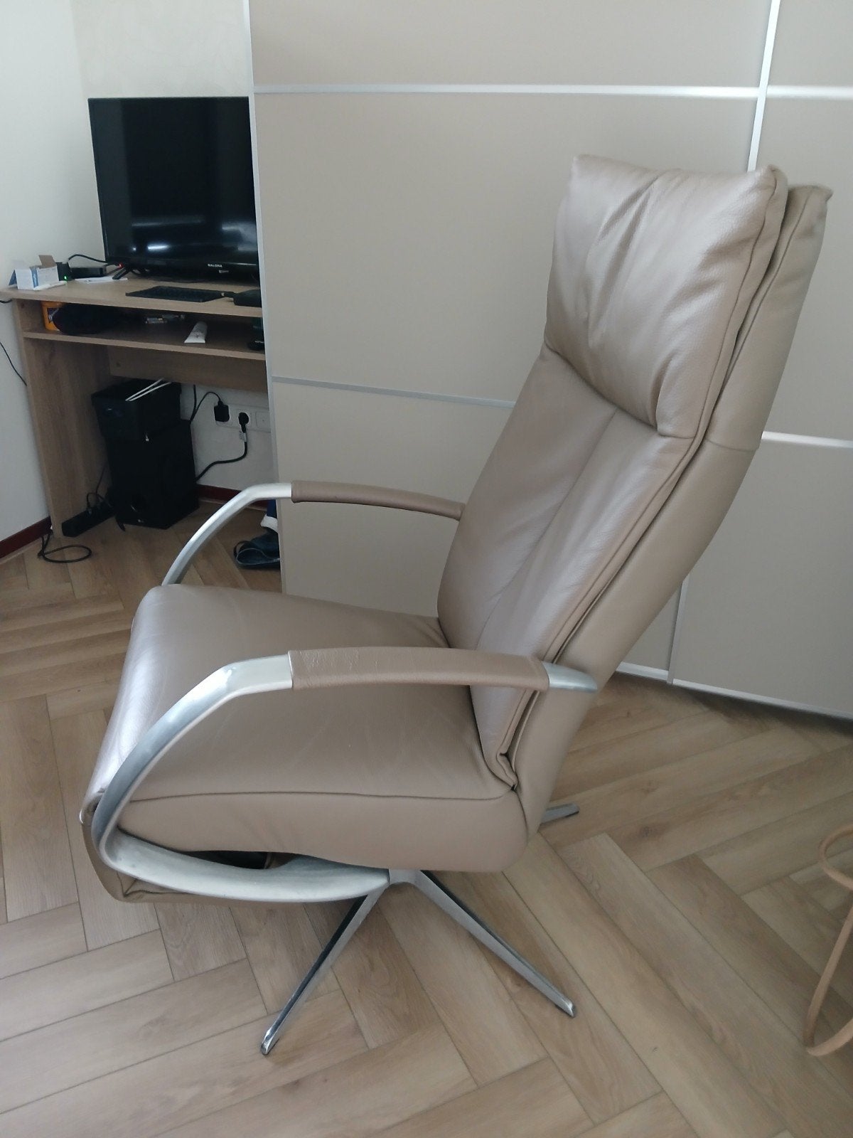 Relax stoel leer handmatig, Ophalen, Minder dan 75 cm, Leer, 50 tot 75 cm