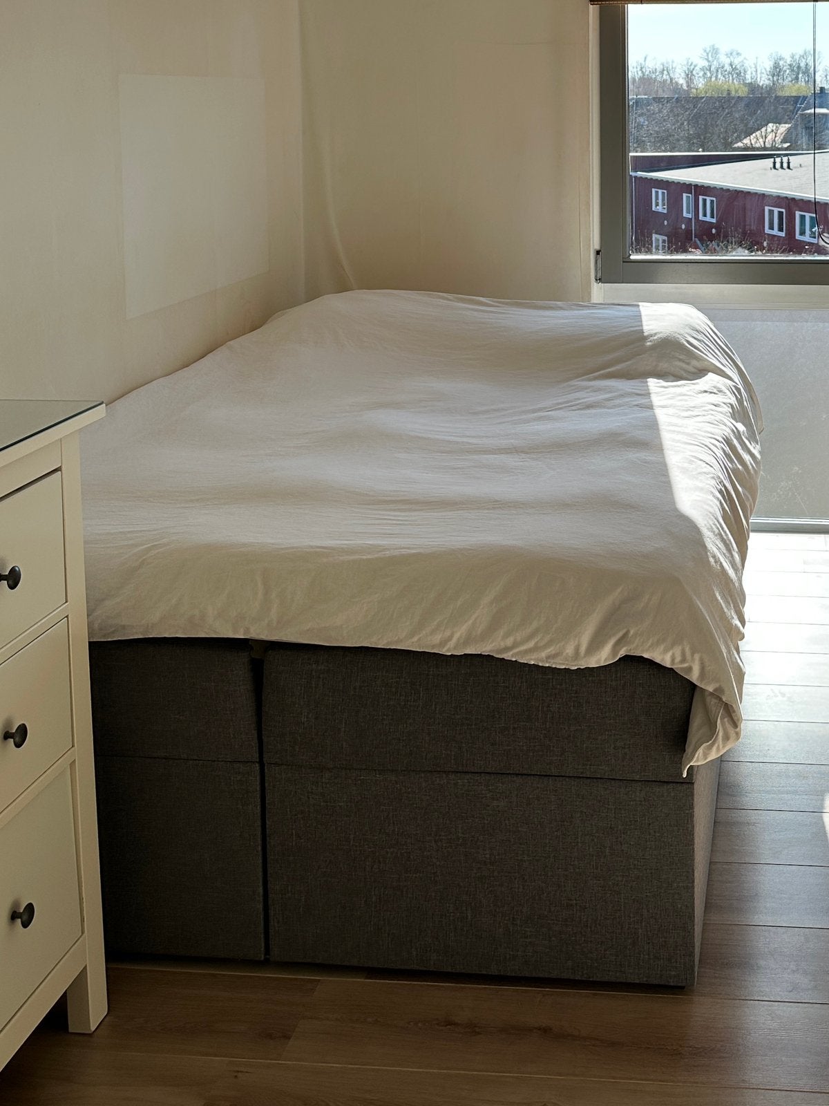 Leenbakker boxspring INCL. HOOFDBORD 140x200, Huis en Inrichting, Ophalen, Gebruikt, 140 cm, Twijfelaar