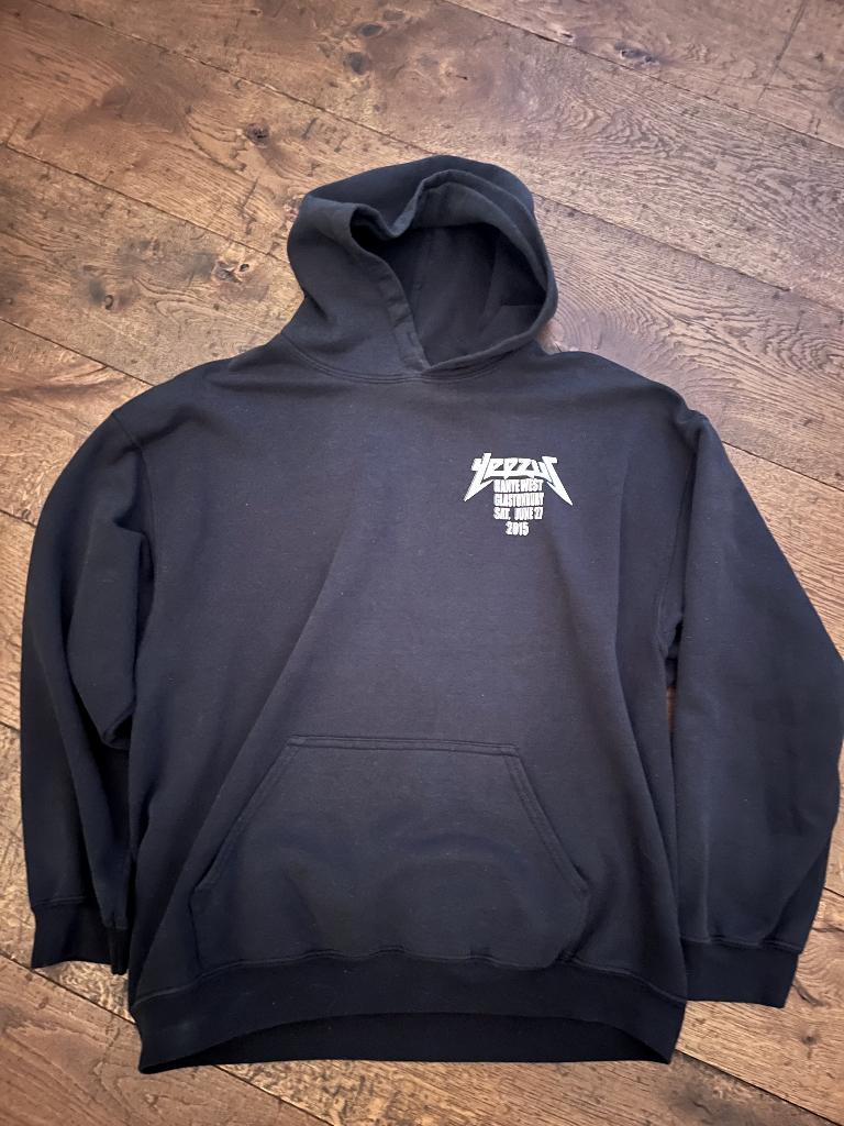 Kanye West Glastonbury 2015 Hoody YeezuS Tour UNIEK!, Verzenden, Zo goed als nieuw, Maat 52/54 (L), Zwart