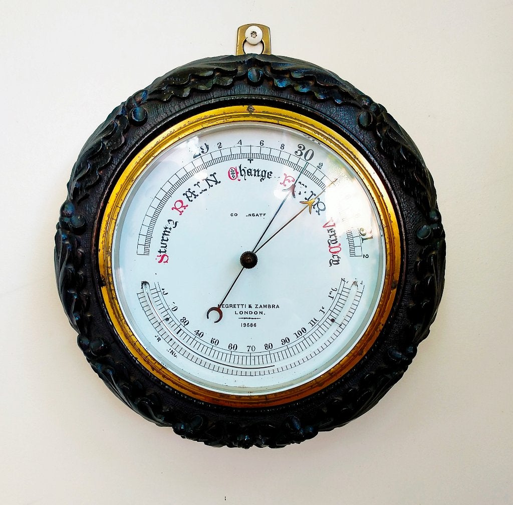 Antieke Barometer Thermometer - Negretti & Zambra - London, Antiek en Kunst, Antiek | Gereedschap en Instrumenten, Ophalen of Verzenden