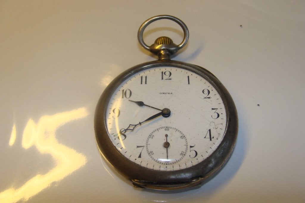 OMEGA   ZAKHORLOGE, Sieraden, Tassen en Uiterlijk, Horloges | Antiek, Overige merken, Zakhorloge, Zilver, 1960 of later