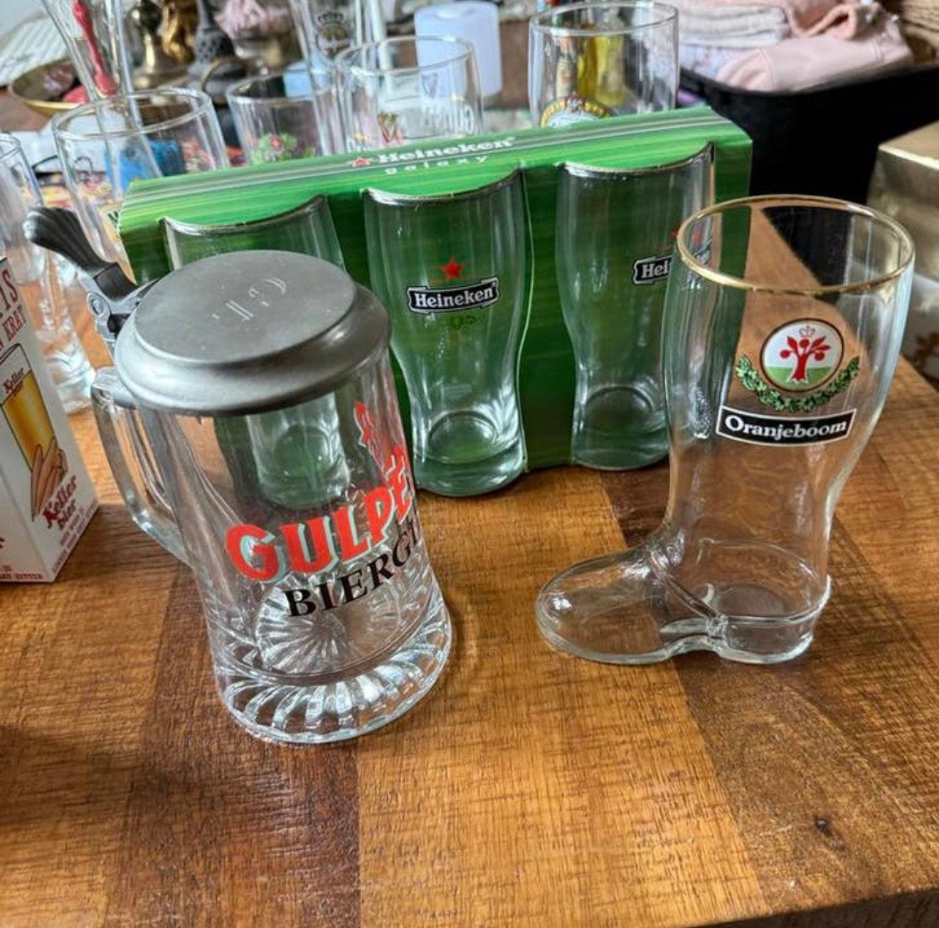 Bierglazen verzameling!, Ophalen, Zo goed als nieuw, Bierglas