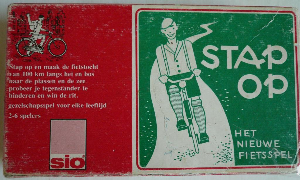 STAP OP, het nieuwe fietsspel, oude SIO uitgave doos karton, Ophalen of Verzenden, Gebruikt, Sio