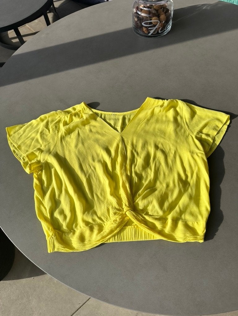 Nieuw geel Takko kort blousje, maat 42, Verzenden, Geel, Maat 42/44 (L), Nieuw