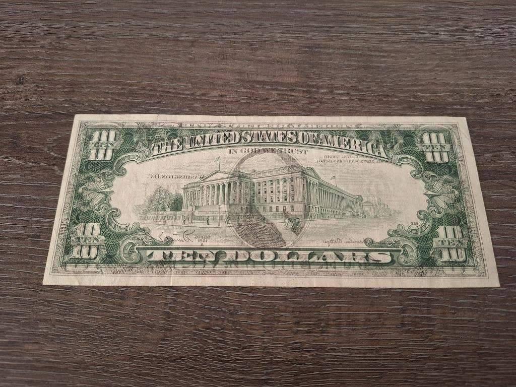 Flinke misdruk biljet 10 US dollar, 1981, Ophalen of Verzenden, Euro's