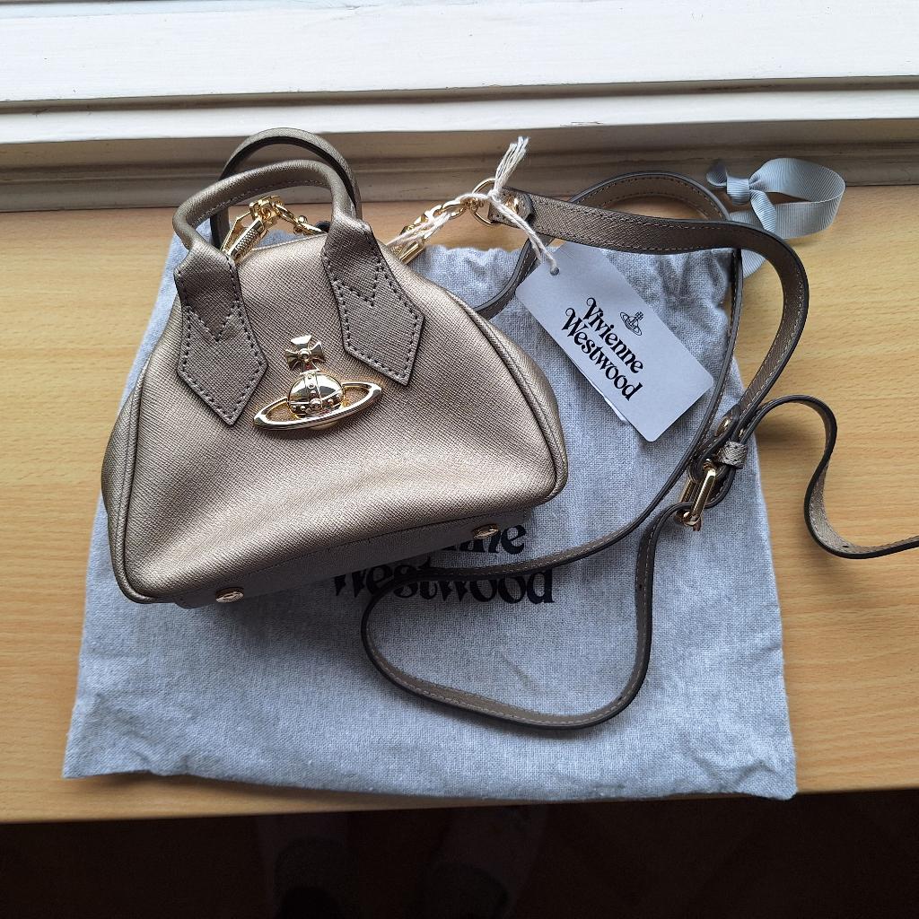 Vivienne Westwood Mini Yasmin Saffiano Leather Metallic Grey, Ophalen of Verzenden, Nieuw, Grijs, Handtas