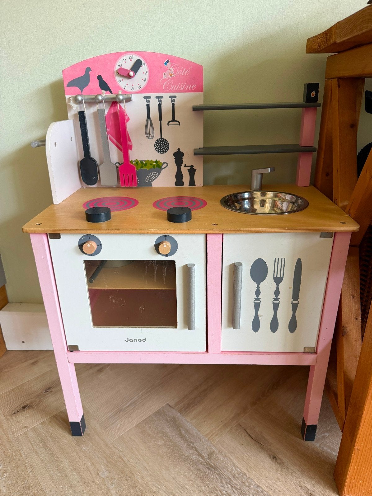 Janod houten speelkeuken incl toebehoren, Ophalen, Gebruikt, Hout, Speelkeuken