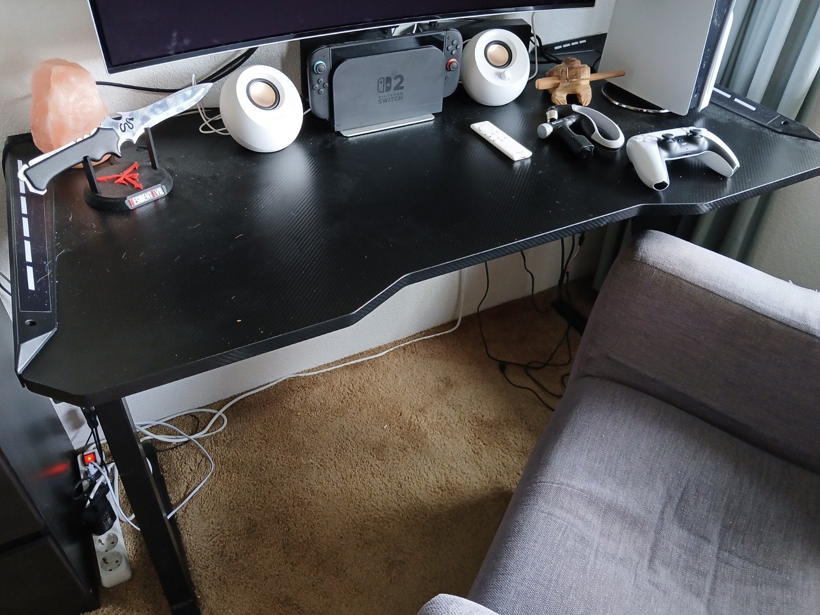 Gamingbureau Zwart, Ophalen, Zwart, Gebruikt, Spaanplaat of MDF