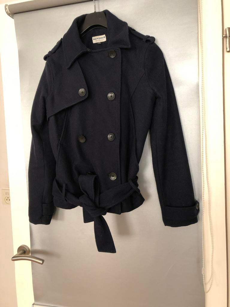 Kuyichi marineblauwe korte jas maat S, Ophalen of Verzenden, Zo goed als nieuw, Maat 36 (S), Blauw
