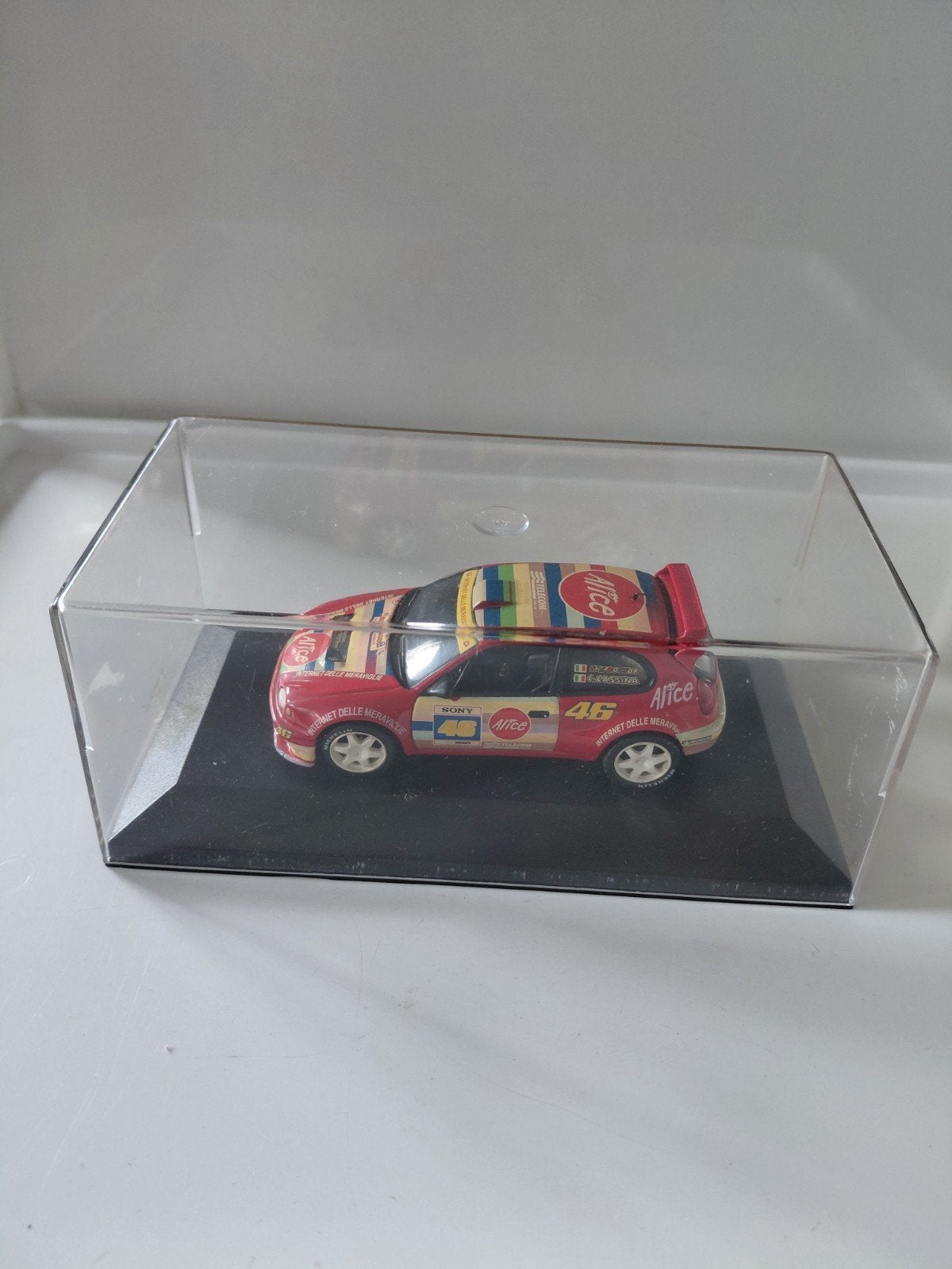 Toyota Corolla 1/43 Rally, Ophalen of Verzenden, Zo goed als nieuw, Auto, Overige merken