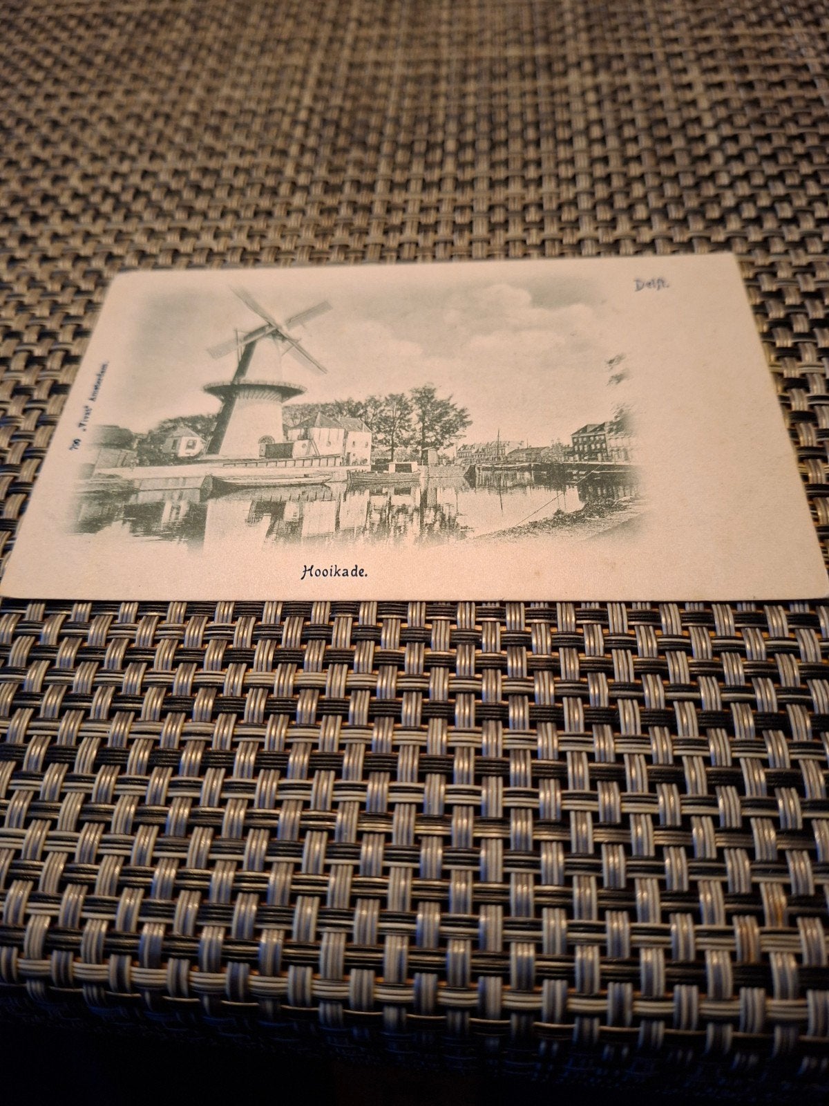 Hooikade Delft, molen en gracht, Verzamelen, Ophalen of Verzenden, Voor 1920, Ongelopen, Zuid-Holland