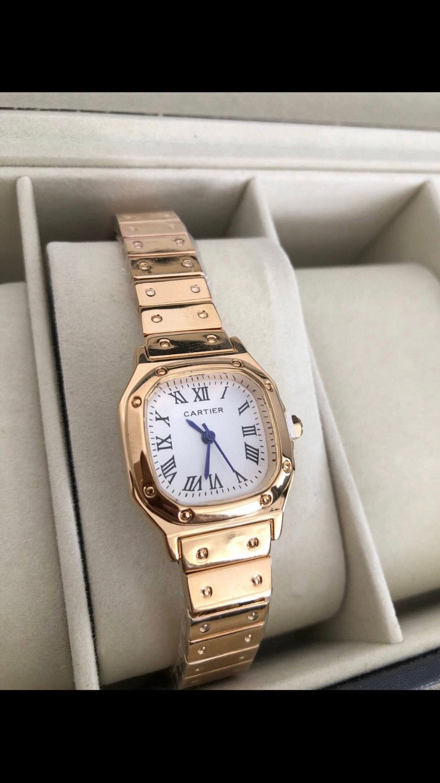 Cartier Santos mini dames horloge, Overige merken, Staal, Nieuw, Ophalen of Verzenden