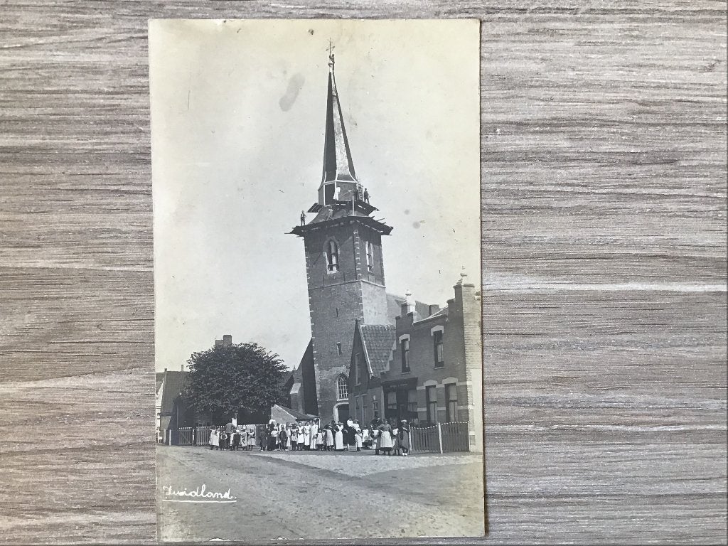 Zuidland Kerkrestauratie - Oude Ansichtkaart 1914 Militair, Ophalen of Verzenden, Voor 1920, Gelopen, Zuid-Holland