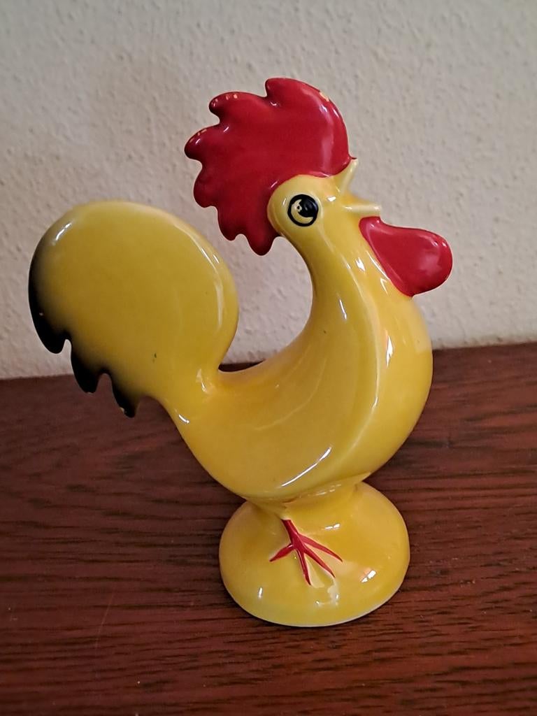 Vintage GOEBEL Haan Gele Keramische vogel- Decoratief, Ophalen of Verzenden, Zo goed als nieuw, Dier