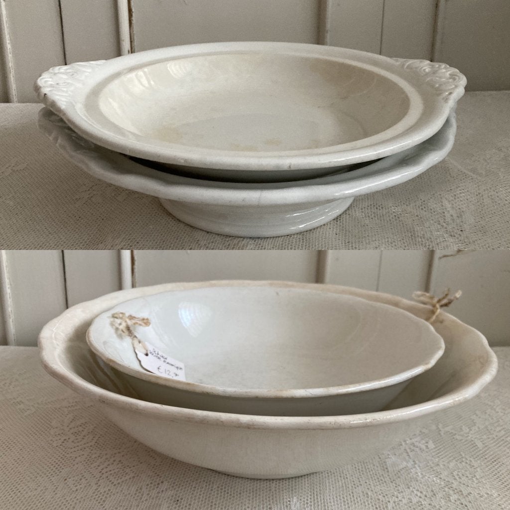 Societe Ceramique / Brocante witte schalen / 2x Wellington, Ophalen of Verzenden