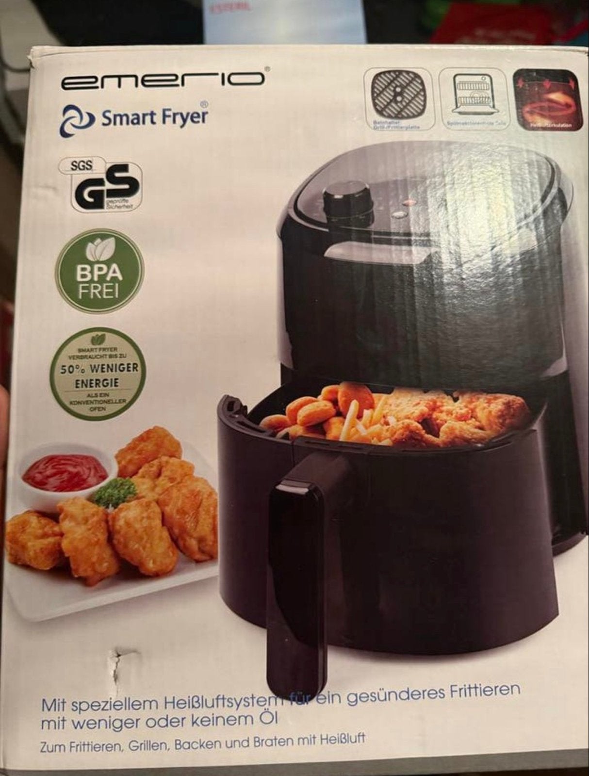 Emerio Smart Fryer - Compacte Airfryer 2.2L, Ophalen of Verzenden, Nieuw, Airfryer, Minder dan 750 gram