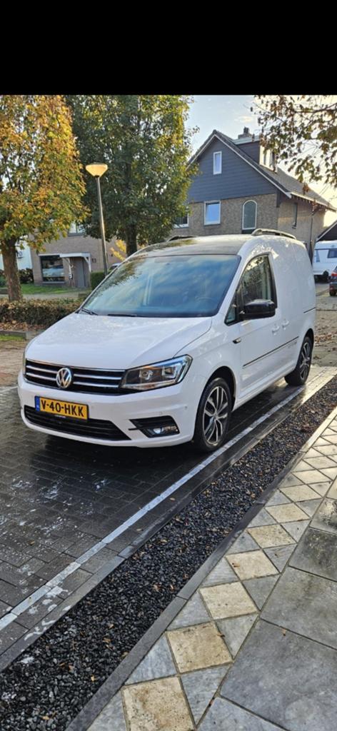 Mooie volkswagen caddy benzine automaat, Auto's, Bestelauto's, Automaat, Zwart, Volkswagen, Wit
