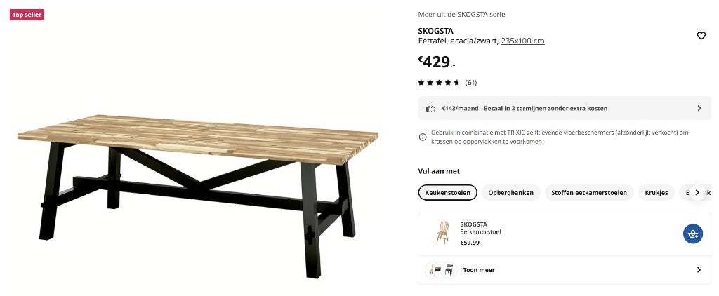 Gratis Eettafel 235x100 cm, Ophalen, Gebruikt, 200 cm of meer, Vijf personen of meer