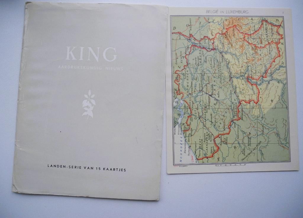 KING Aardrijkskundig nieuws — Landen-serie van 15 kaartjes, Boeken, Atlassen en Landkaarten, Ophalen of Verzenden, 1800 tot 2000