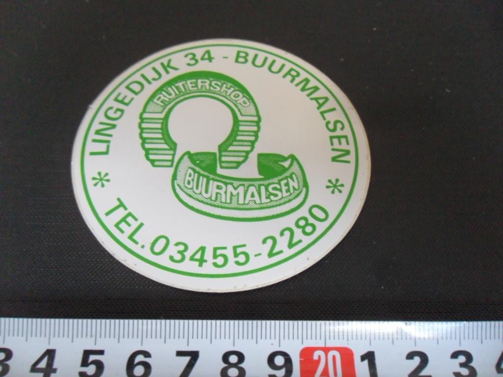 sticker Buurmalsen Ruitershop Lingedijk 34, Ophalen, Zo goed als nieuw