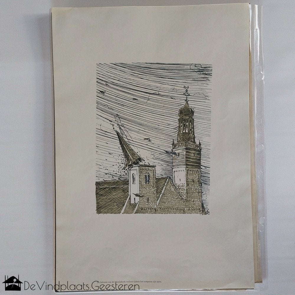 De Ramp van 1674 – Utrechtse kerken vernield, Antiek en Kunst, Ophalen of Verzenden, Tekening, Overige technieken