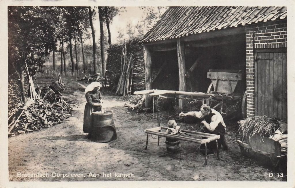 702-341-003 Brabantsch-Dorpsleven Aan Het Karnen, Verzenden, Voor 1920, Noord-Brabant