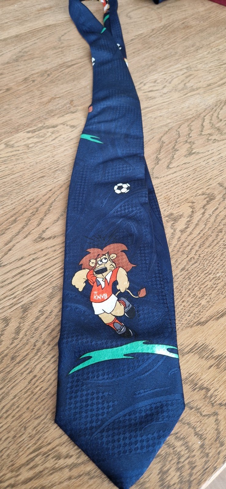 Vintage KNVB stropdas met leeuw - 1993, Blauw, Ophalen of Verzenden, Zo goed als nieuw, KNVB