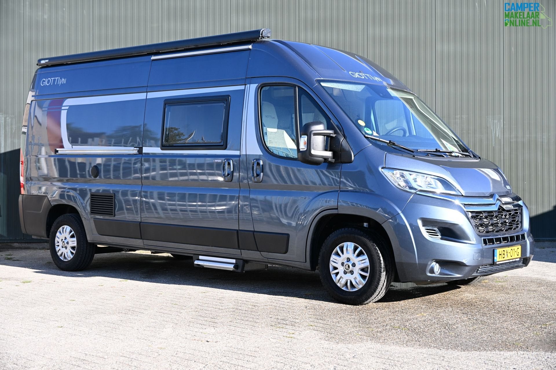 GiottiVan 60B Dwarsbed|Stapelbed|Cass.luifel|Fietsdr.|Zonnep, Caravans en Kamperen, Overige merken, Ringverwarming, 6 tot 7 meter