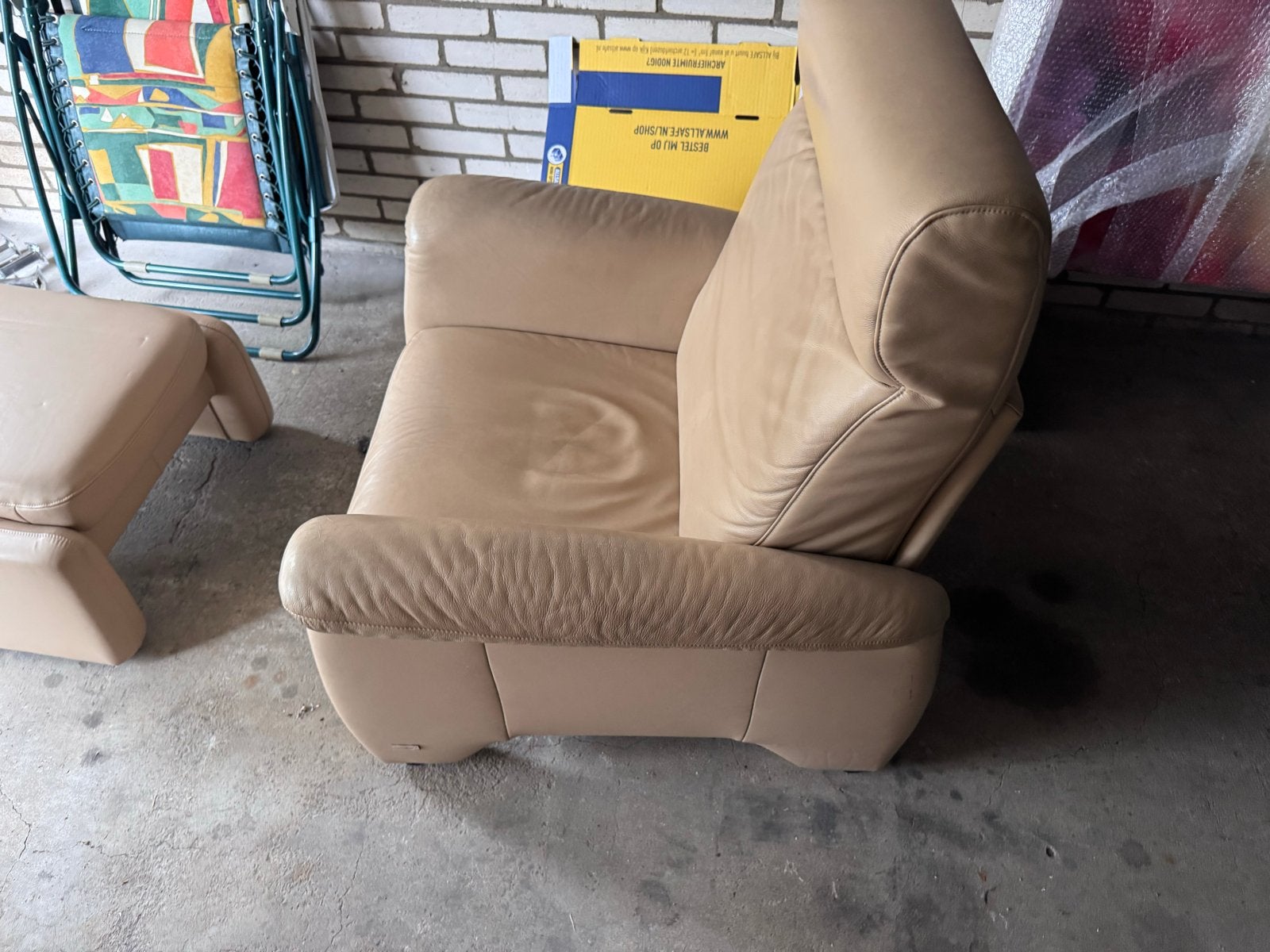 Himolla ErgoSelect Relaxfauteuil R49 Caffelatte Volnerf Lede, Gebruikt, Bruin, Leer, Ophalen of Verzenden