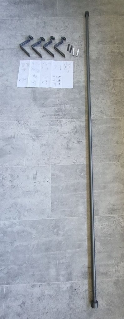 IKEA Betydlig gordijnroede (grijs) met ophanghaken, Ophalen, Metaal, Zo goed als nieuw, IKEA