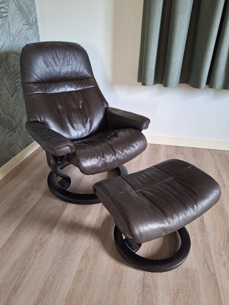 Relaxstoel, Huis en Inrichting, Fauteuils, Ophalen, Gebruikt, Leer, 50 tot 75 cm