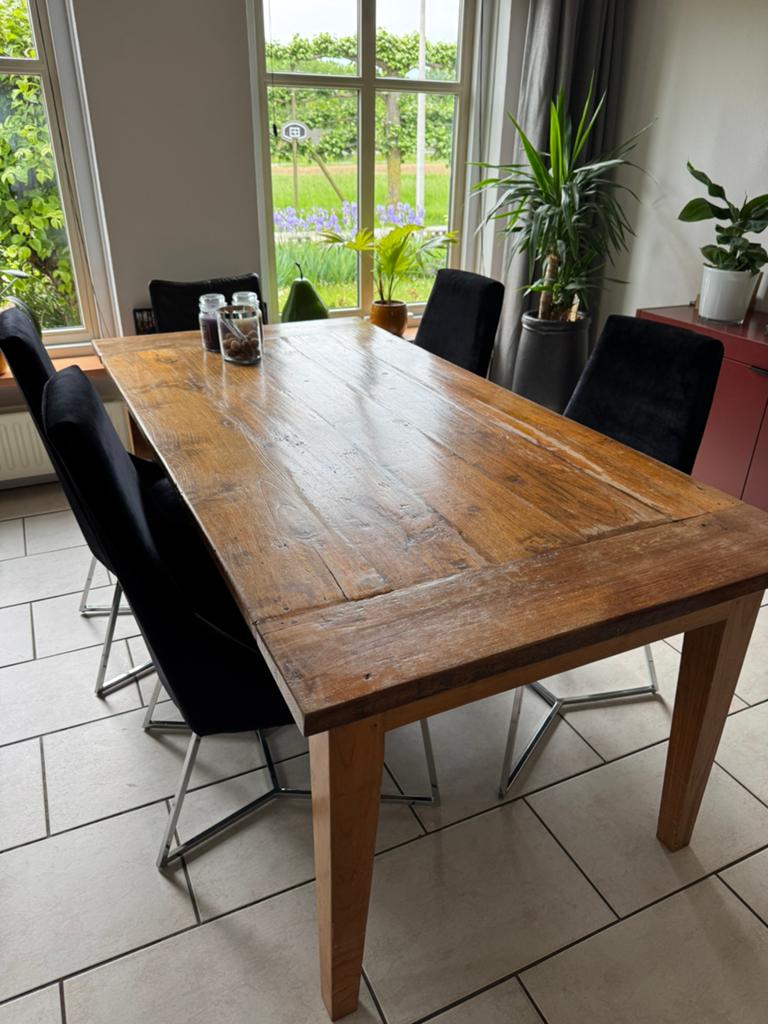 Tafel teak, 200 cm of meer, Zo goed als nieuw, Rechthoekig, 50 tot 100 cm