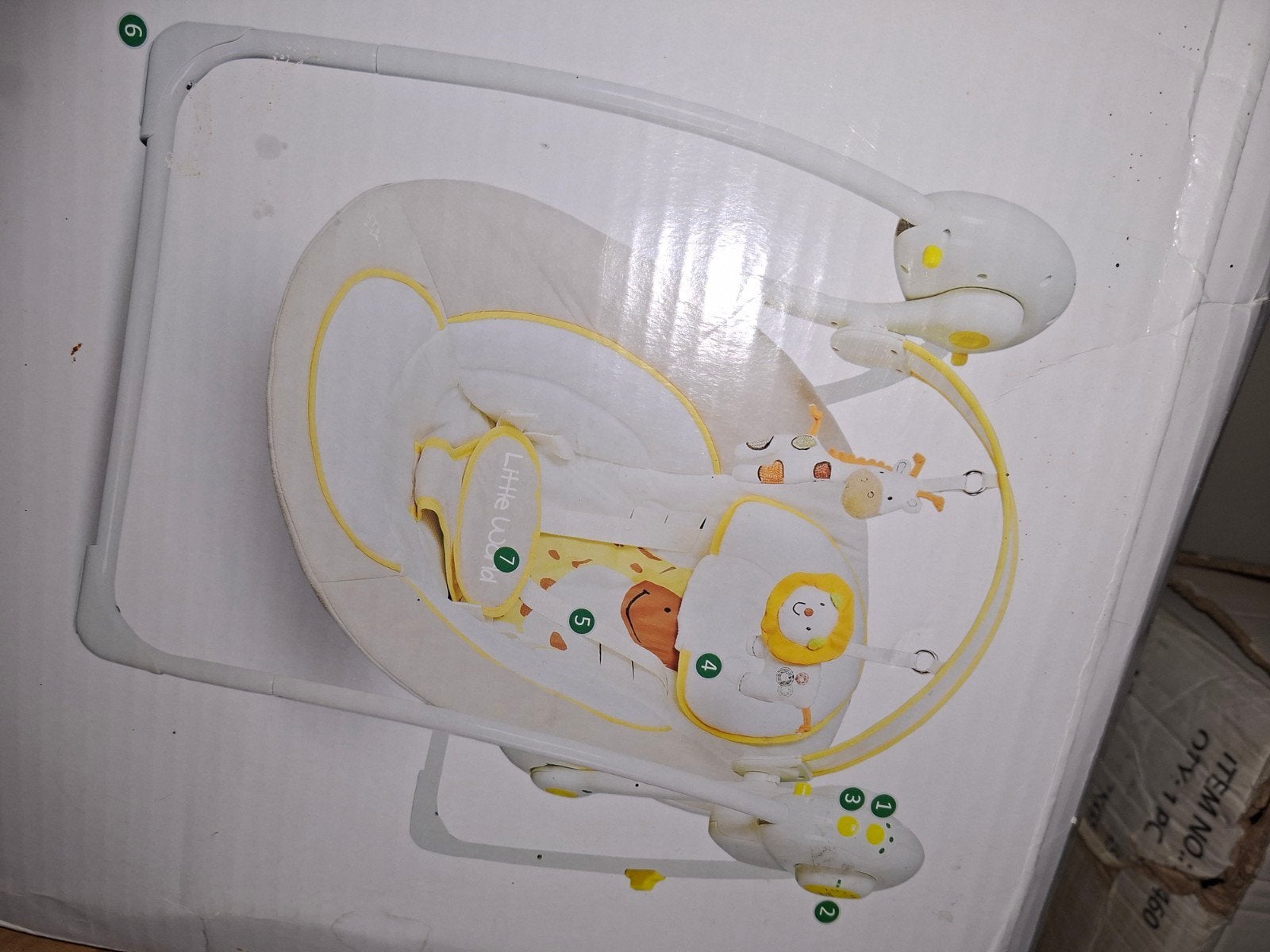 Little World Baby Schommelstoel/Wipstoel met Speelboog, Ophalen