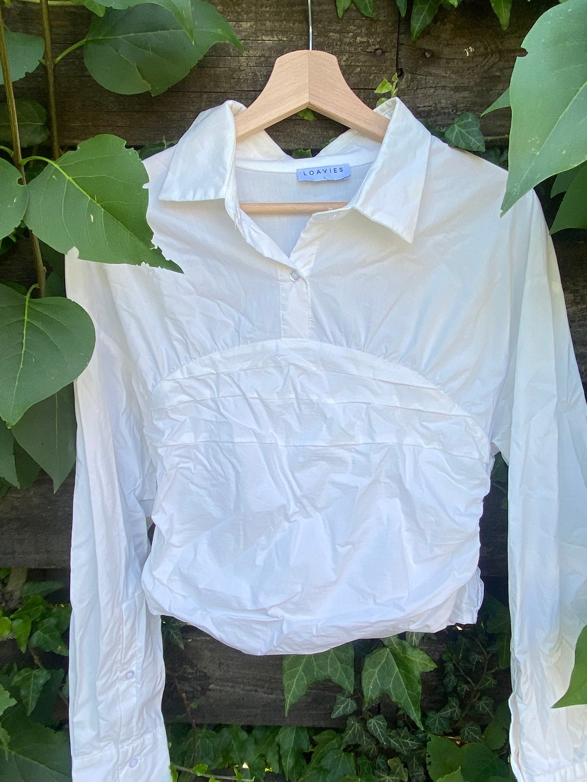 Witte blouse Loavies maat l, Ophalen of Verzenden, Zo goed als nieuw, Maat 38/40 (M), Wit