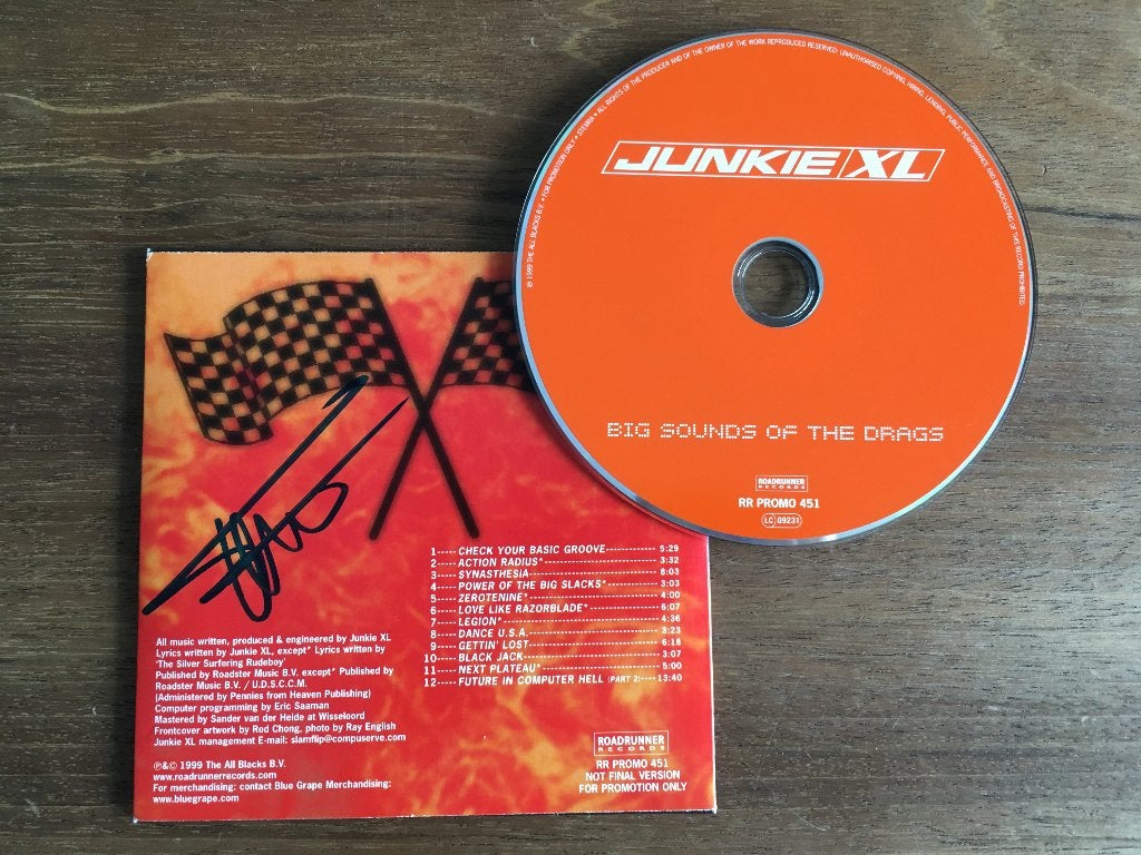 Cd Promo Junkie XL Big Sounds Of The Drags GESIGNEERD Tom H, Pop, Ophalen of Verzenden, Gesigneerd, Nieuw in verpakking