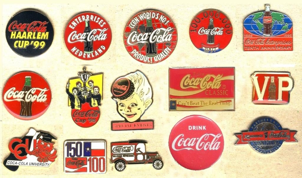 Coca-Cola pins speldjes button. 1990’s., Verzamelen, Ophalen of Verzenden, Nieuw, Merk, Speldje of Pin