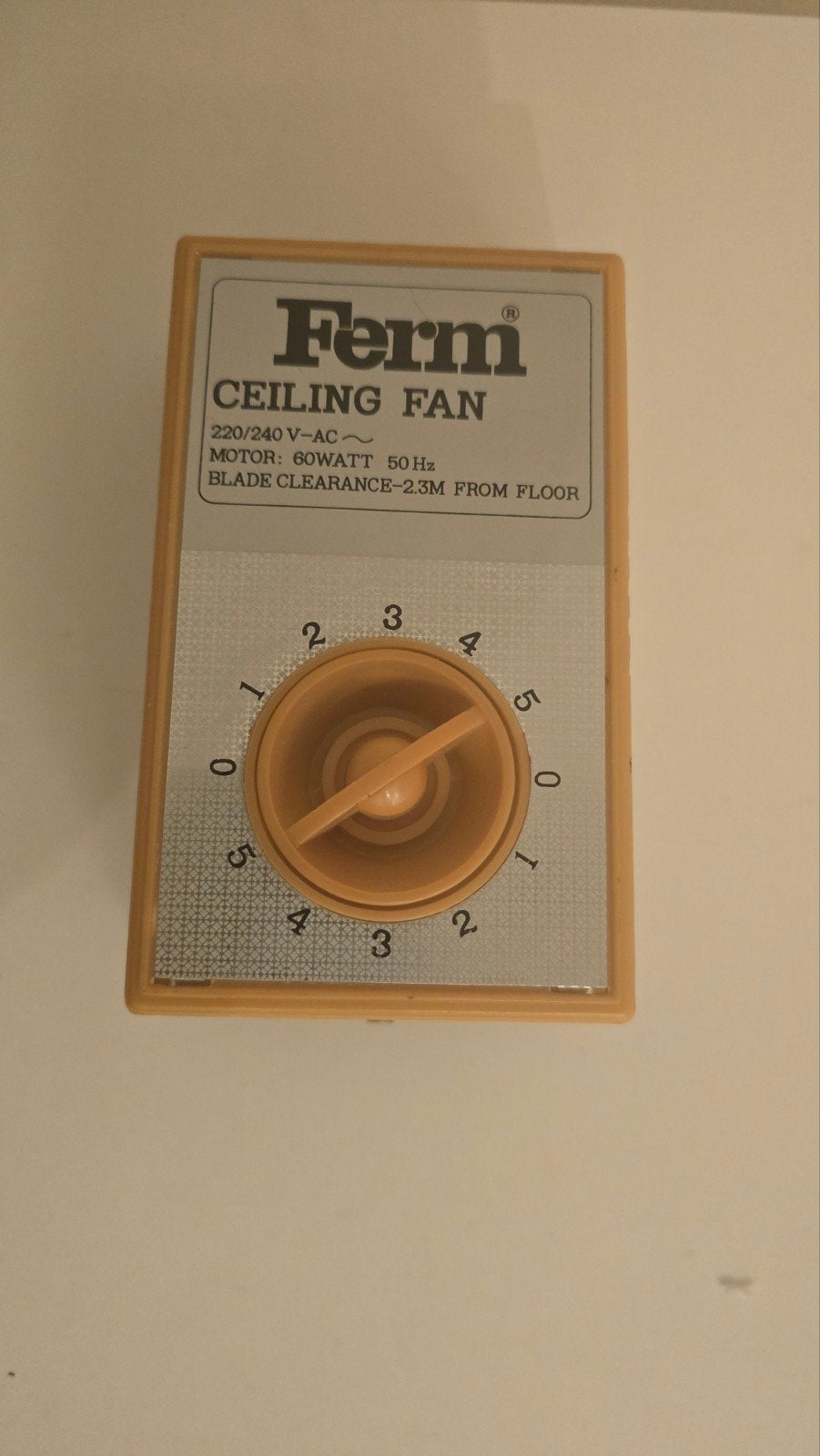 Ferm Plafondventilator Regelaar - 60W, 220/240V, Ophalen, Gebruikt