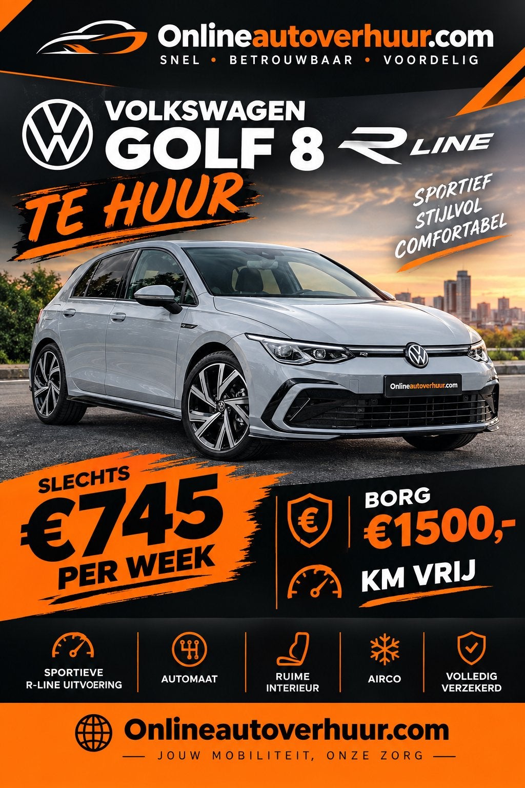 KILOMETER VRIJ AUTO HUREN, Auto's, Bedrijf, Te koop