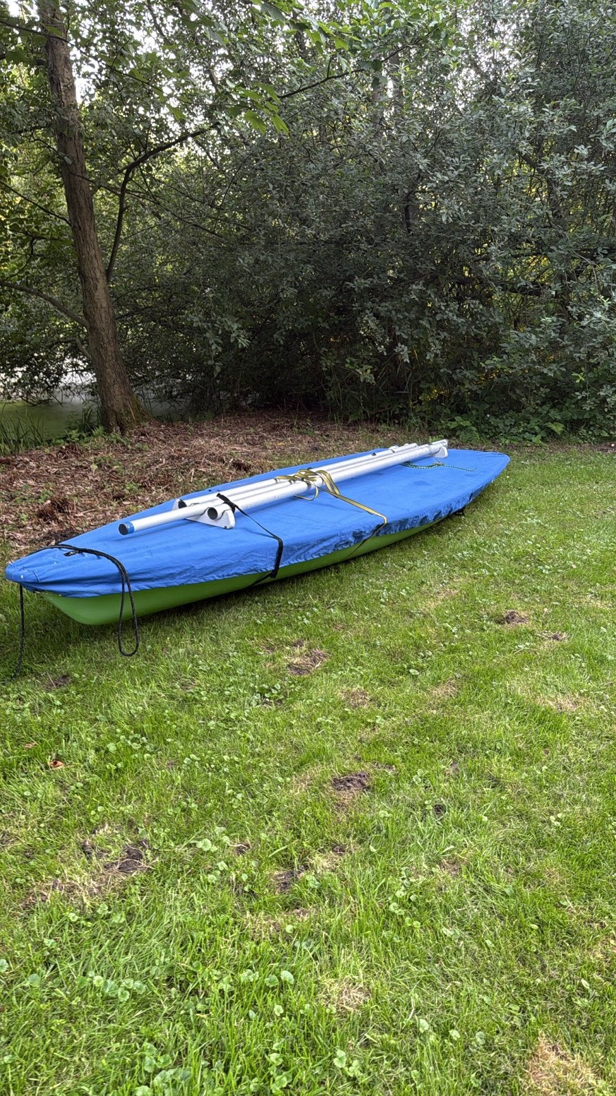 Laser zeilboot - Klaar voor het water!, Watersport en Boten, Ophalen, Gebruikt, Polyester, Dekzeil