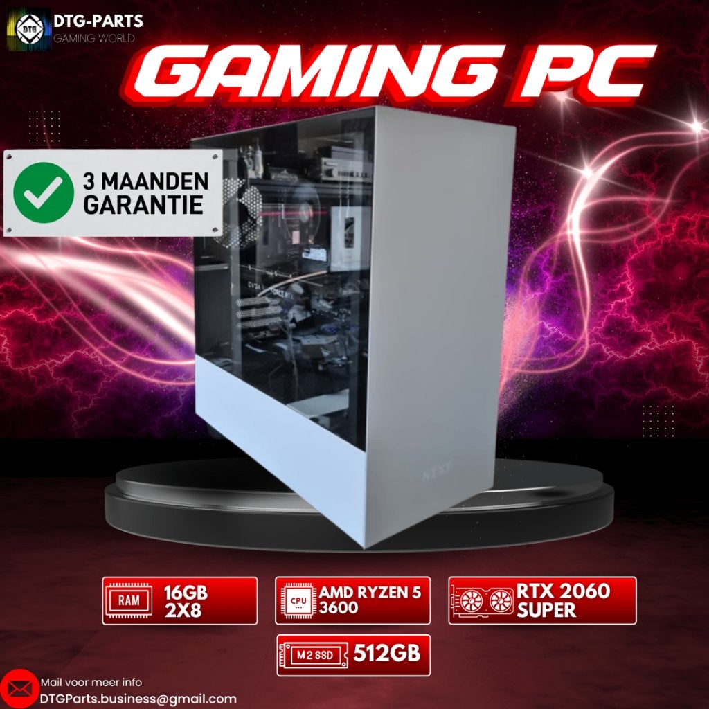 Gaming PC // RTX 2060 Super & AMD Ryzen 5 3600, Ophalen, 7604 HM, DTGParts.Business@gmail.com, Zelfgebouwde PC