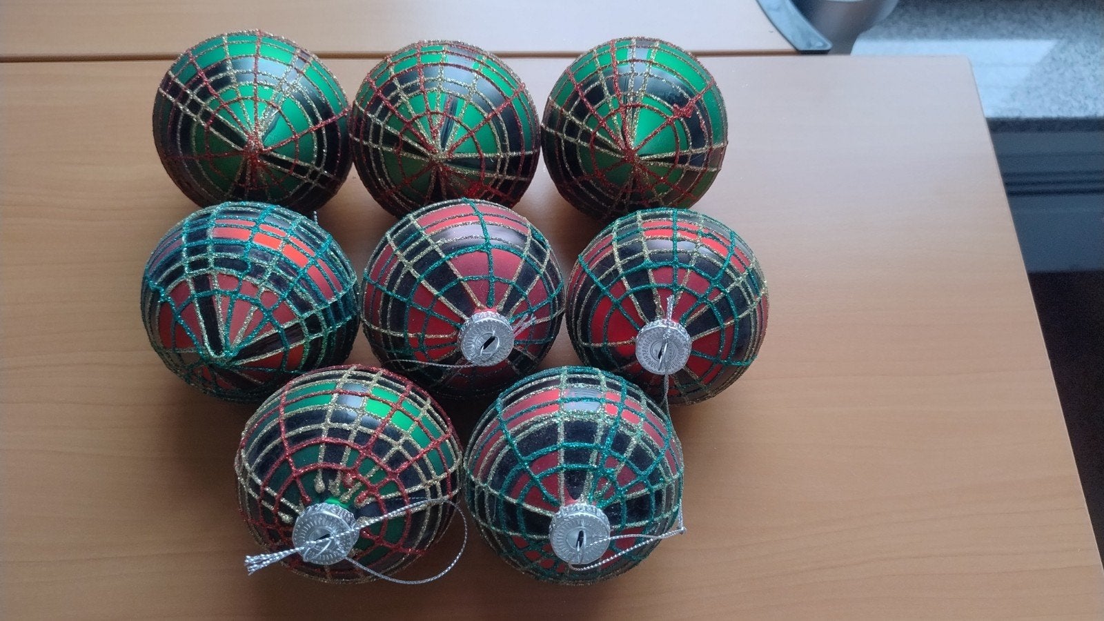 Kerstballen acht stuks., Diversen, Kerst, Ophalen of Verzenden