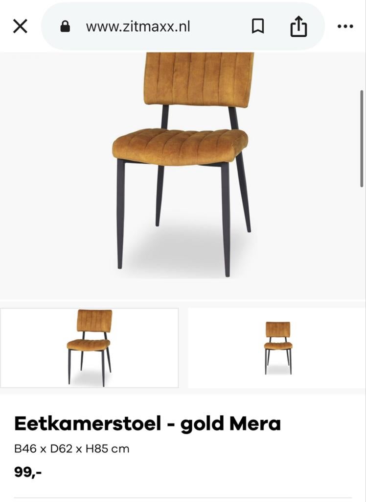 2x Zitmaxx Mera stoelen (samen 40 euro)goed als nieuw, Ophalen, Twee, Overige kleuren, Zo goed als nieuw