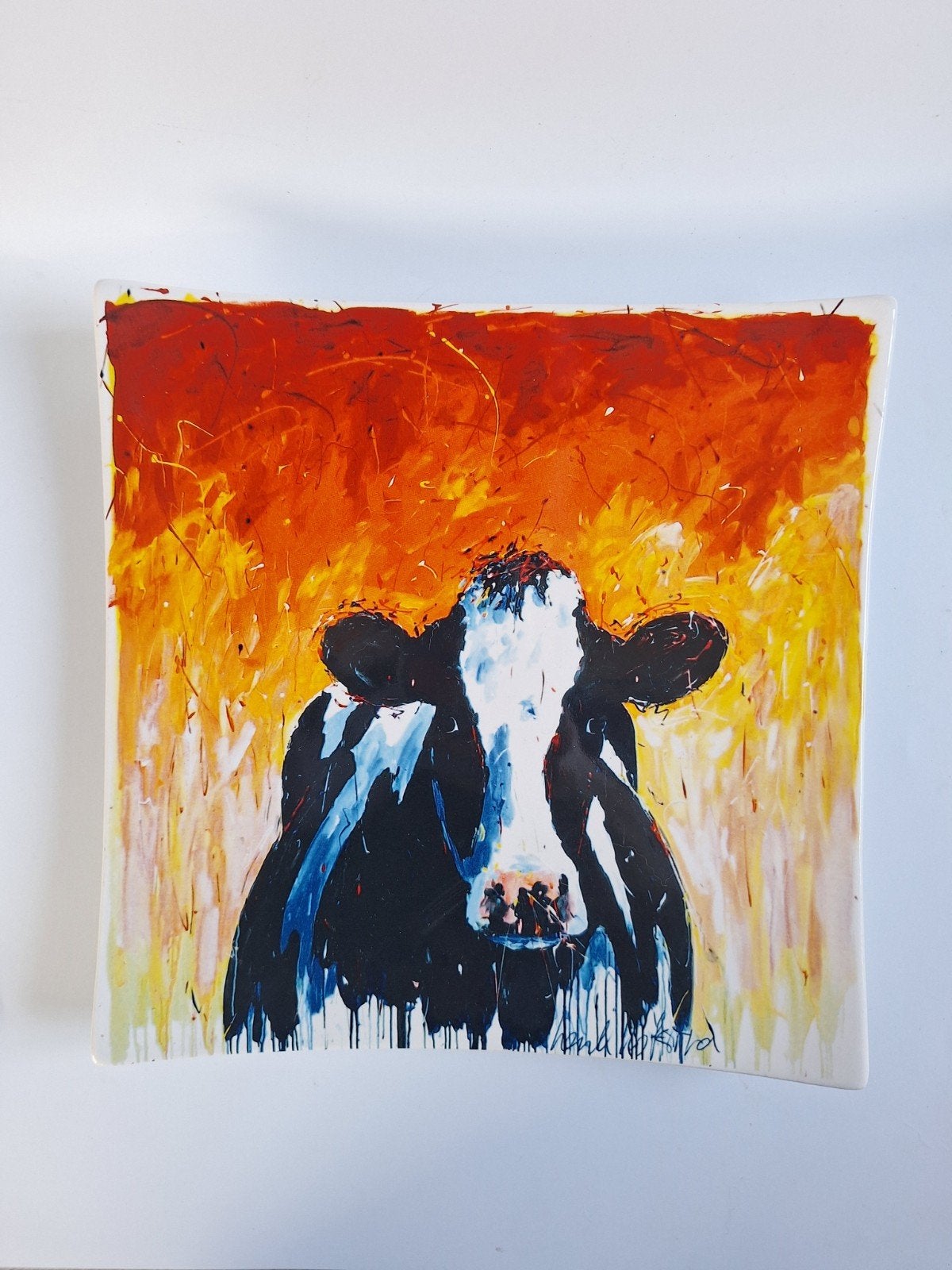 Leuk bord met schildering Henk Hofsta
In goede staat, Ophalen of Verzenden