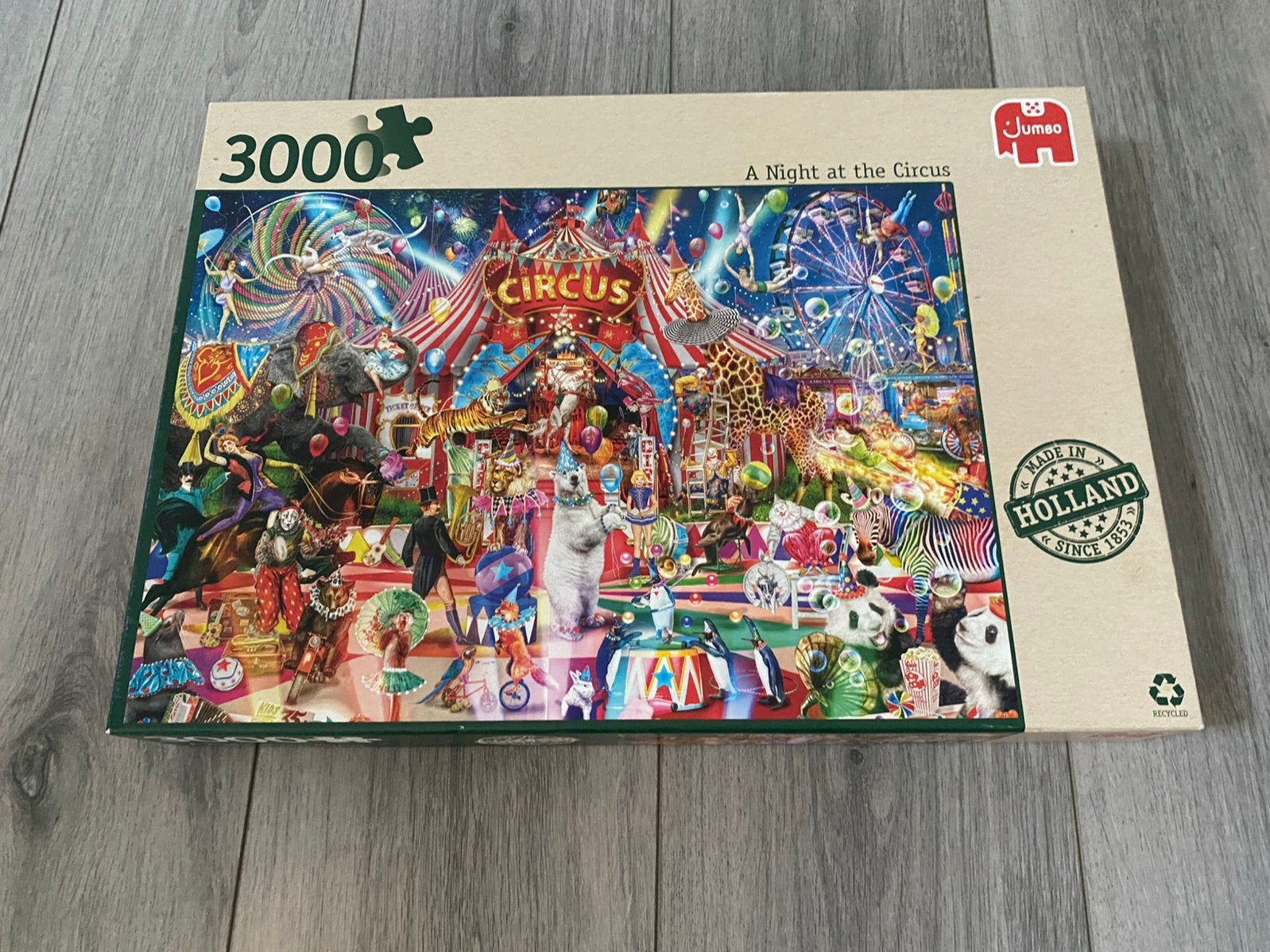 Jumbo puzzel 3000 stukjes – A Night at the Circus – Compleet, Ophalen of Verzenden, Meer dan 1500 stukjes, Zo goed als nieuw