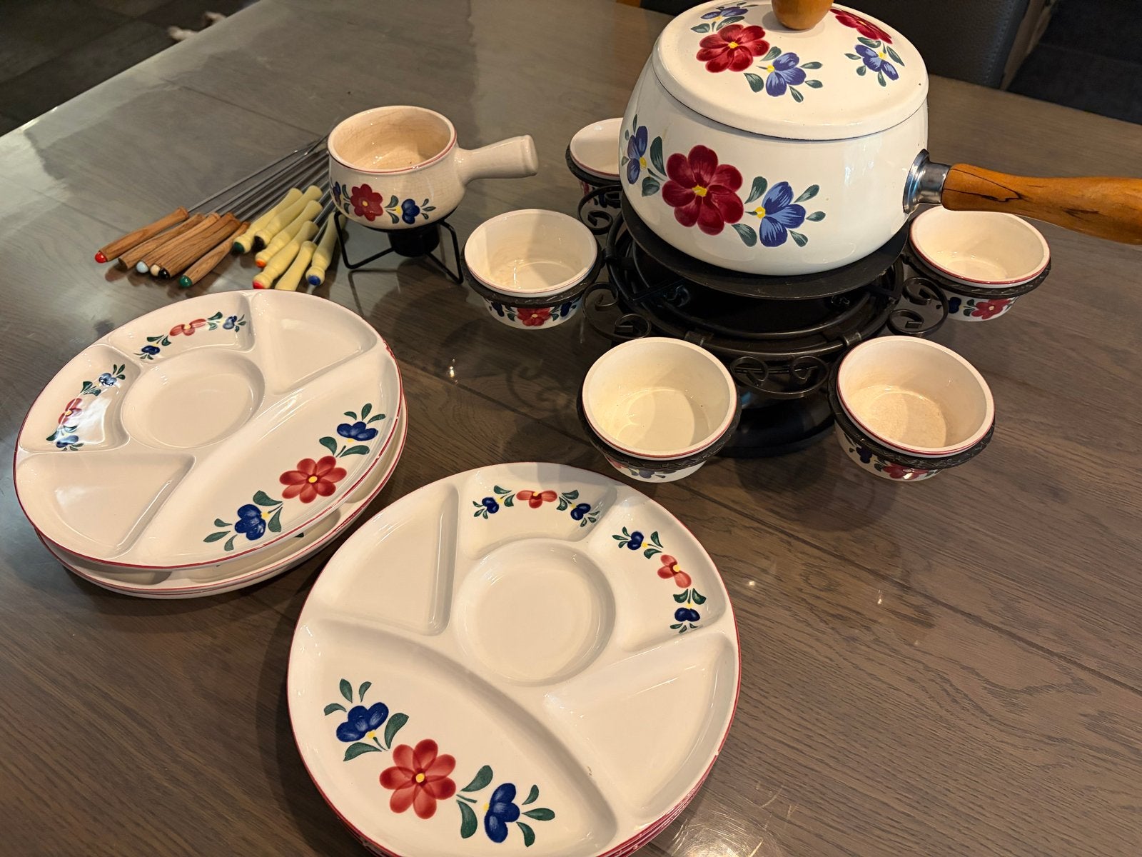 Vintage Fondue Set - Boerenbond Stijl Servies, Ophalen of Verzenden