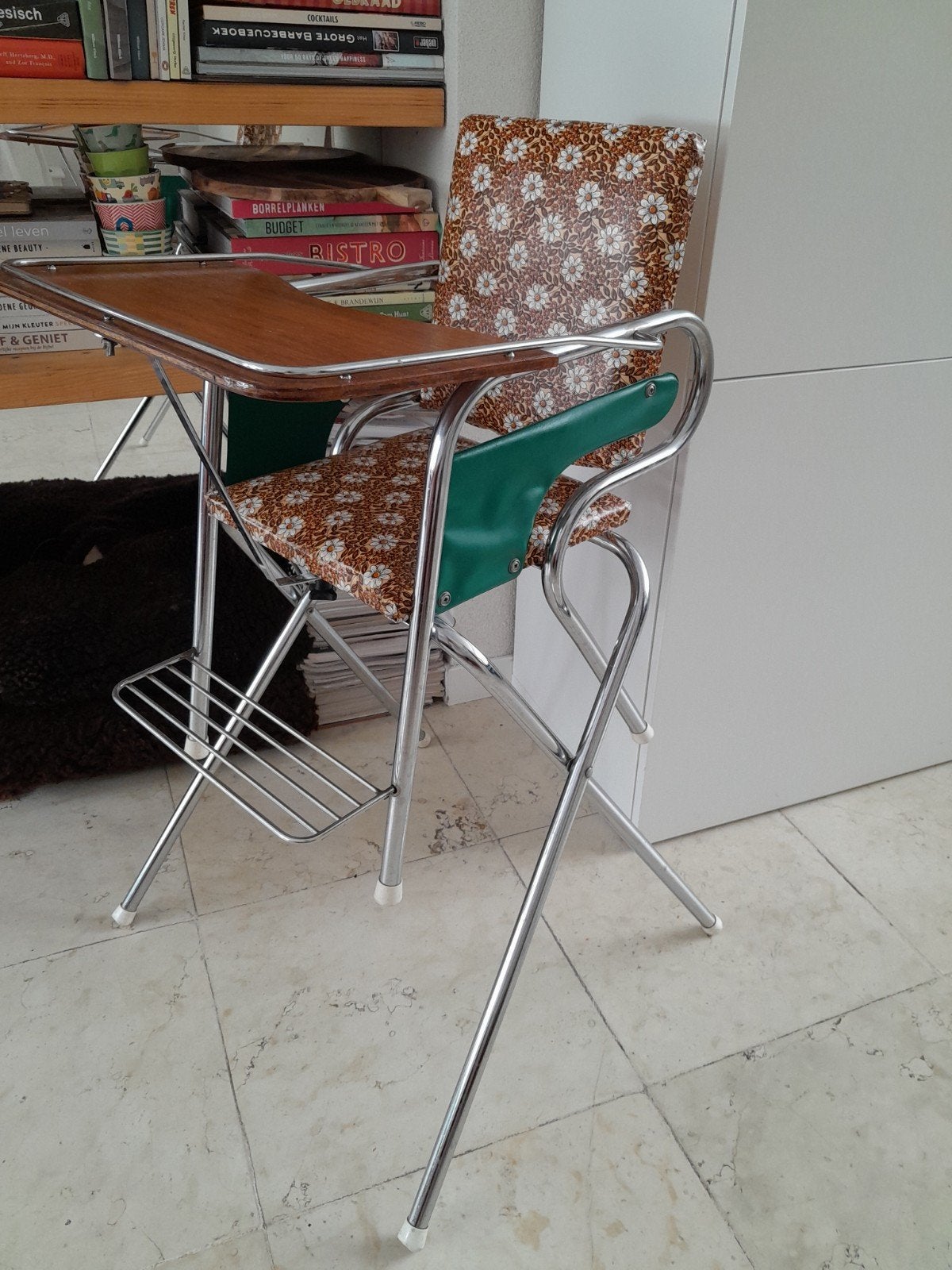 Vintage retro kinderstoel, Ophalen, Gebruikt, Overige typen, Afneembaar eetblad