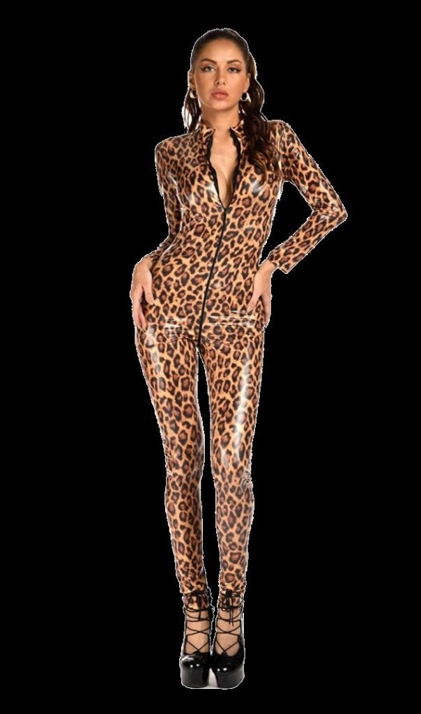 leopard lak catsuit nieuw maat L, Ophalen of Verzenden, Nieuw, Maat 42/44 (L), Overige kleuren