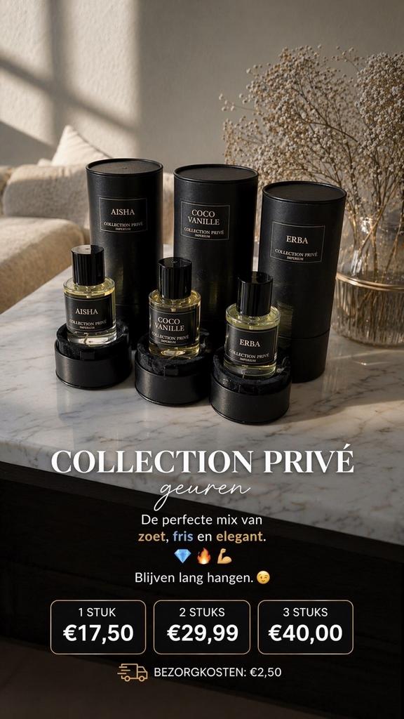 Collection Privé Geuren: Aisha, Coco Vanille, Erba, Sieraden, Tassen en Uiterlijk, Uiterlijk | Parfum, Nieuw, Ophalen of Verzenden